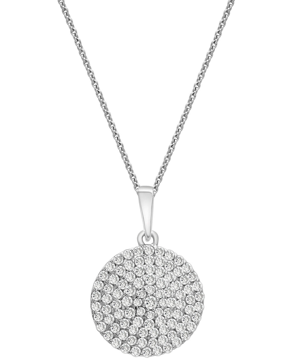 Shop Wrapped In Love Diamond Circle Pendant Necklace (1/2 Ct. T.w.) In 14k White Gold, 16" + 4" Extender, Created For Mac