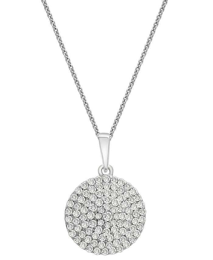 Macy's circle cheap diamond necklace