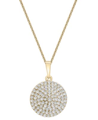Wrapped in Love - Diamond Circle Pendant Necklace (1/2 ct. t.w.) in 14k Gold, 16" + 4" extender