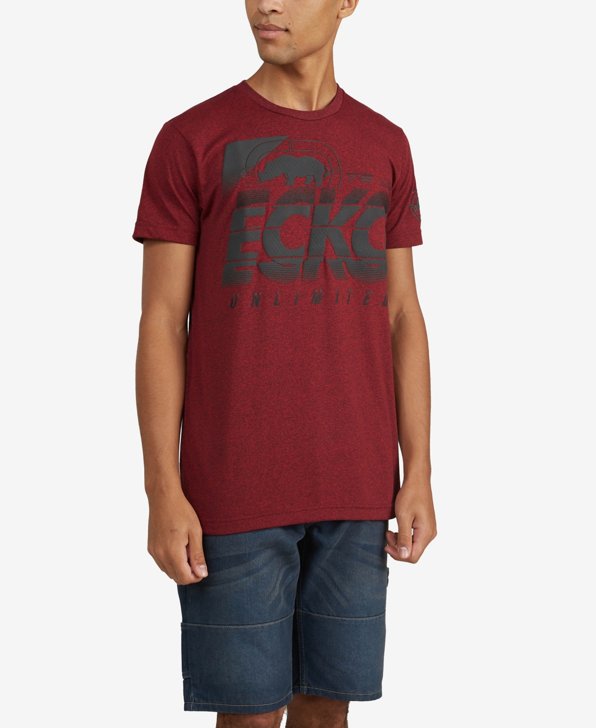 Shop Ecko Unltd Men's Big And Tall Mighty Magnitude Marled T-shirt In Red