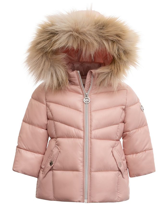 Michael Kors Baby Girls Heavy Weight Hooded Stadium Puffer Jacket & Reviews  - Coats & Jackets - Kids - Macy's