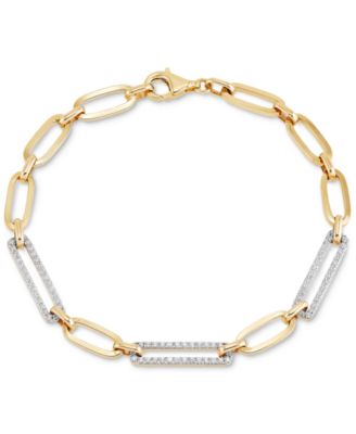 Diamond Link Statement Bracelet (1/2 ct. t.w.) in 14k Gold