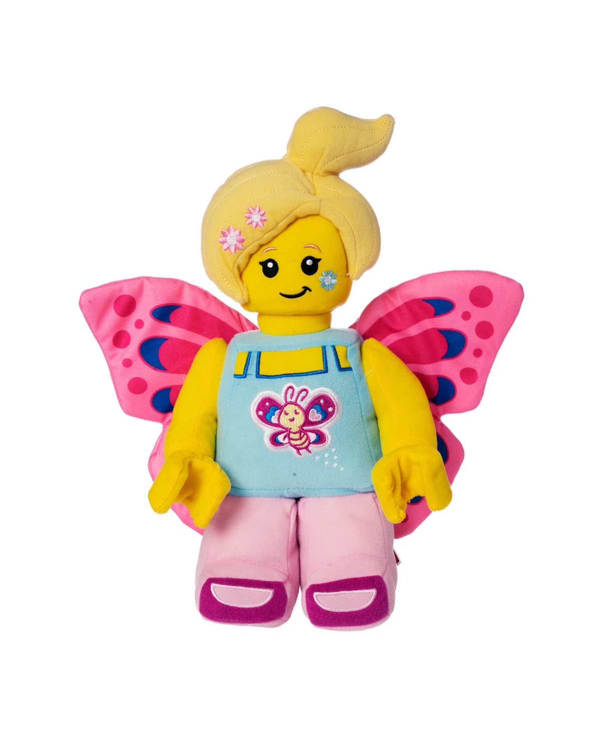 Manhattan Toy Company Kids' Lego Minifigure Butterfly Girl With Flowers 12" Plush Character In Multicolor