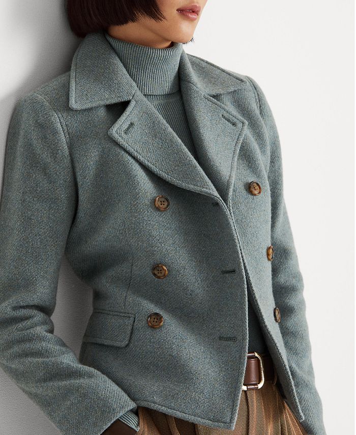 Lauren Ralph Lauren DoubleBreasted Herringbone Coat Macy's