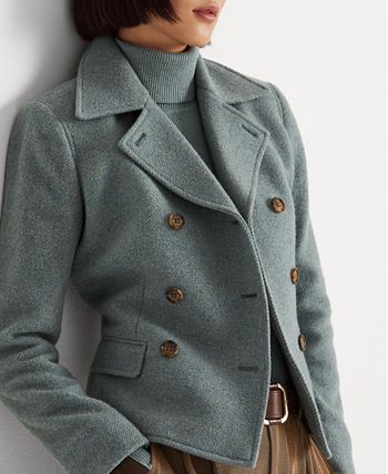 lauren ralph lauren double breasted herringbone wool jacket