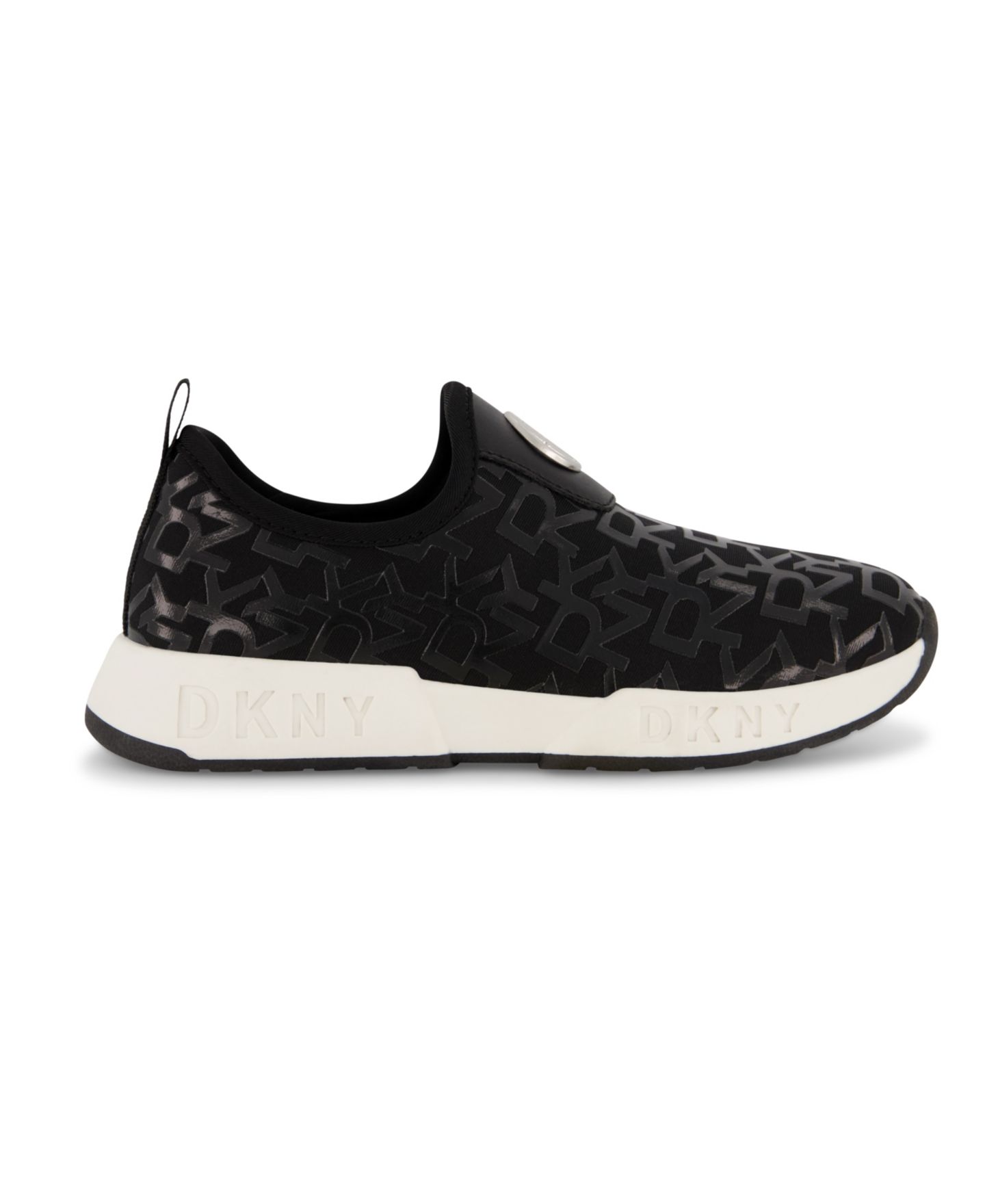 Кроссовки DKNY Lightweight Slip On All Over Logo Sneakers для девочек, цвет: Чёрный — фото 2