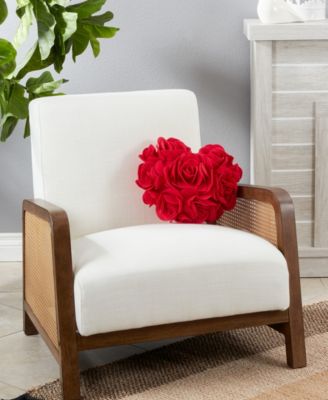 Felt Heart Design Decorative Pillow, 13" x 13"