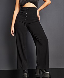 Women's Button-Fly Straight-Leg Pants, Created for Macy's