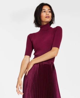 Anne Klein - Petite Elbow-Sleeve Turtleneck