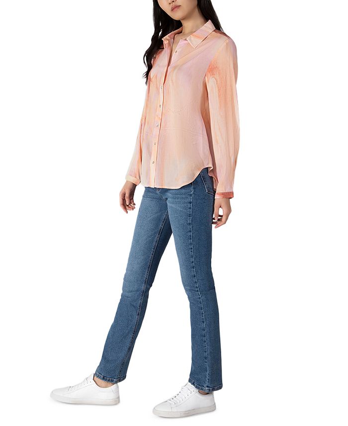 Black Tape Women's Printed ButtonDown Shirt Macy's