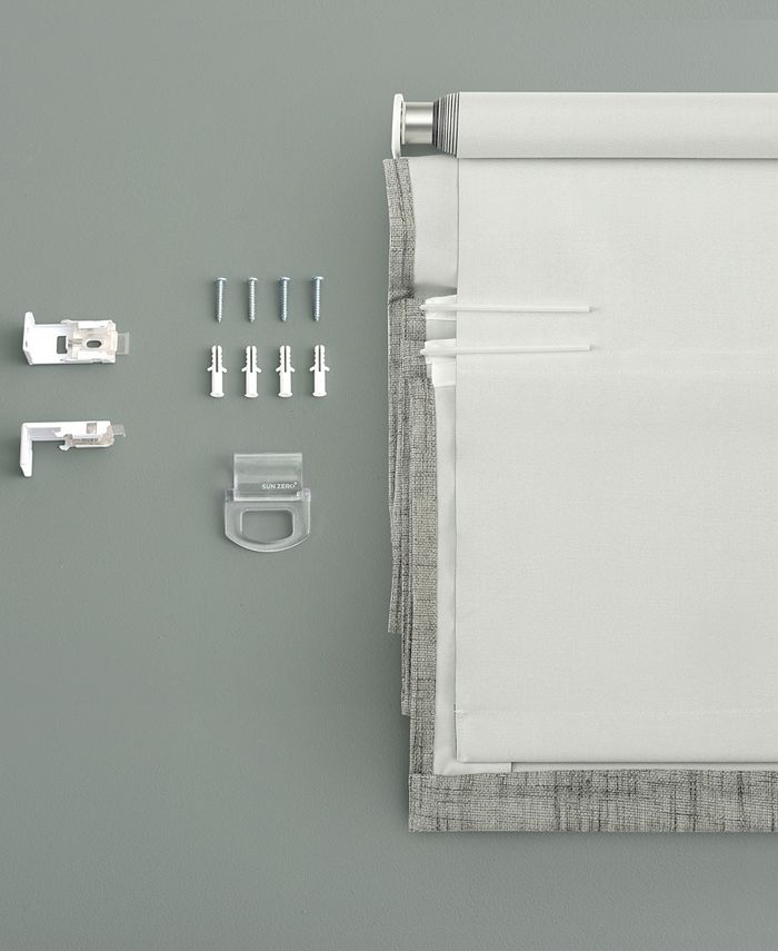 Sun Zero Somerton Textured 100 Blackout Cordless Roman Shade, 64" x 39