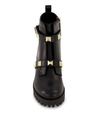 Big Girls Block Heel Pyramid Ankle Booties