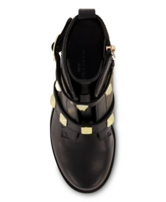 Big Girls Block Heel Pyramid Ankle Booties