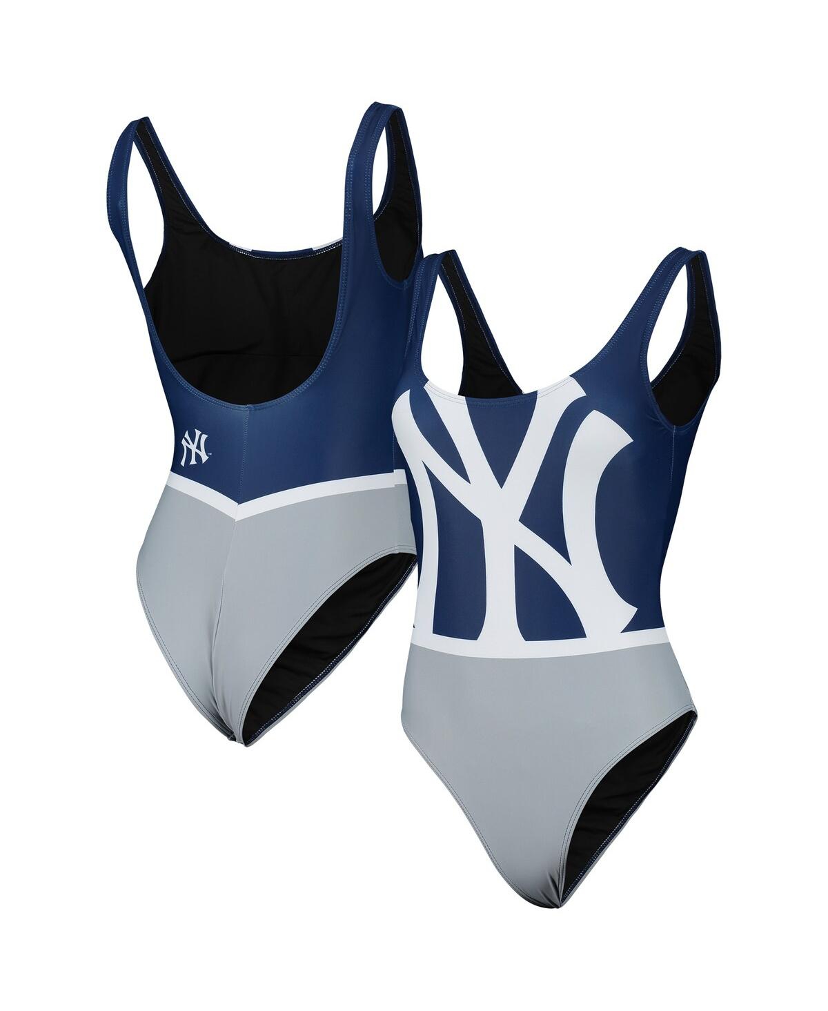 Shop Foco Women's  Navy New York Yankees Team One-piece Bathing Suit