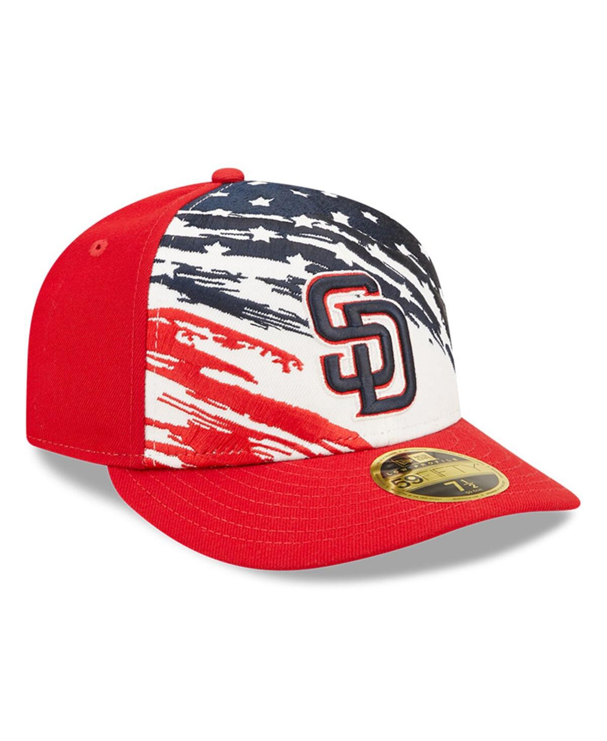 Shop New Era Men's  Red San Diego Padres 2022 4th Of July Low Profile 59fifty Fitted Hat