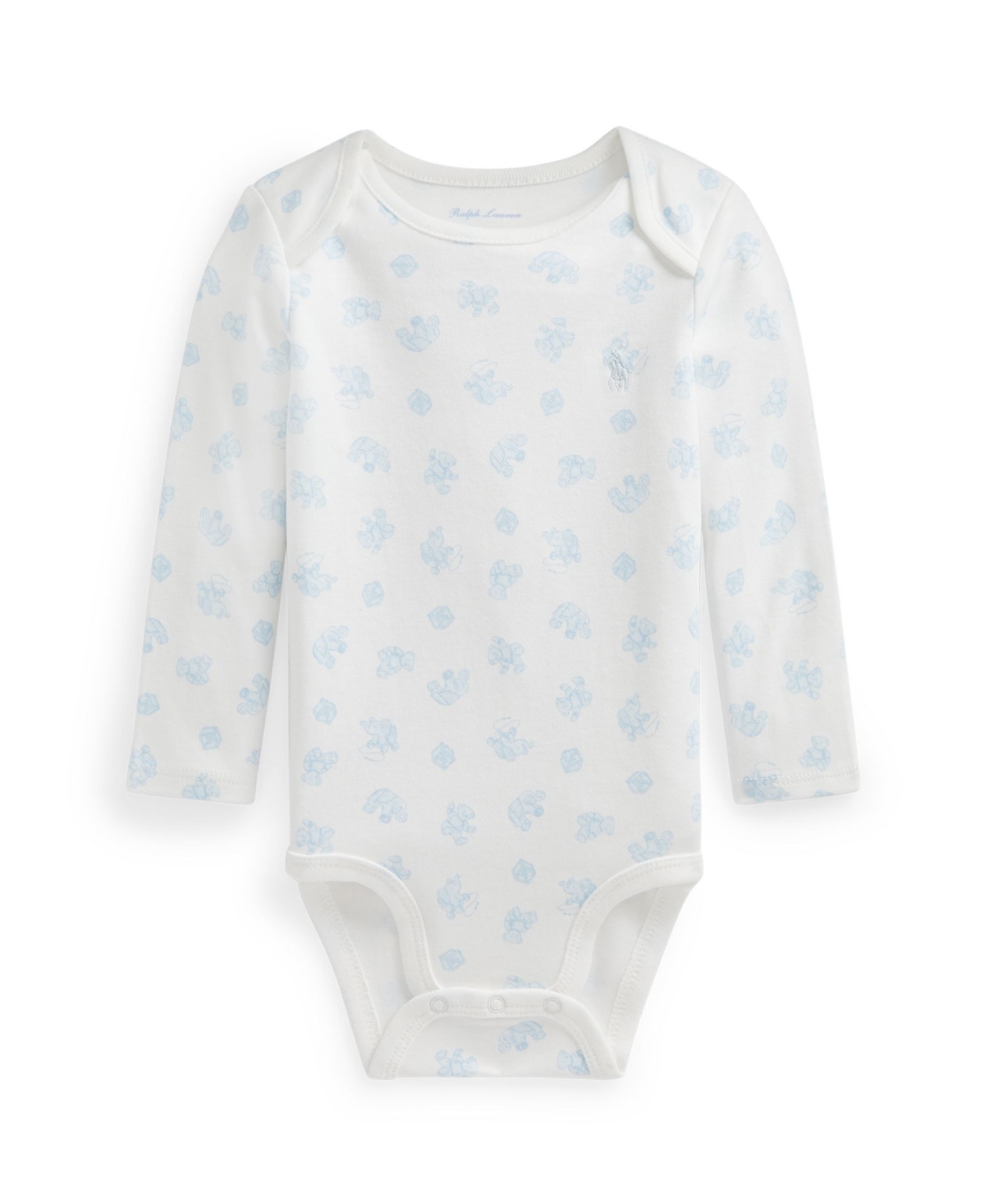 Polo Ralph Lauren Baby Boys Bear-print Organic Cotton Bodysuit In Blue Multi