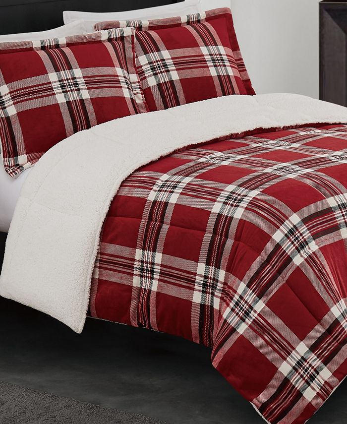 London Fog Charlie Plaid 3 Piece Comforter Set, King Macy's