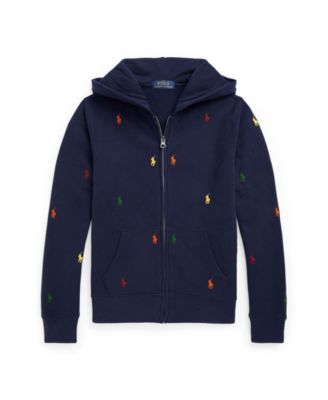 【送料&関税込】Polo Ralph Lauren Pony Embroidered Zip-up Ho Polo Ralph Lauren Polo Pony-embroidered zip-up Hoodie | Blue