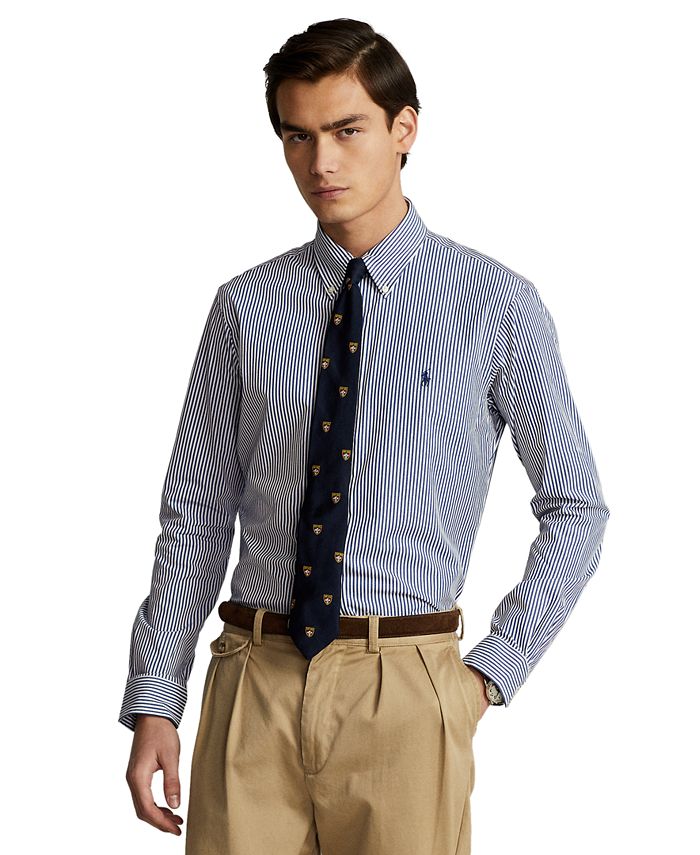 POLO Ralph Lauren Poplin Shirt Men's Classic Fit, Polo Logo 100%  Cotton Stretch
