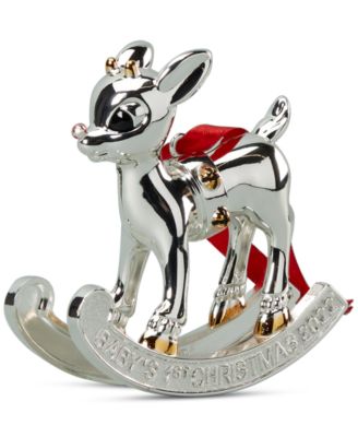 Lenox Primo Ornamento Di Natale Rudolph 2022 Per Neonato - Renna Con Naso Rosso E Dettagli Oro, Metallico - 4