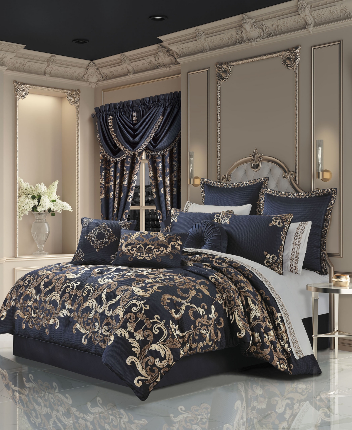 J Queen New York Caruso 4-Pc. Comforter Set, King Bedding