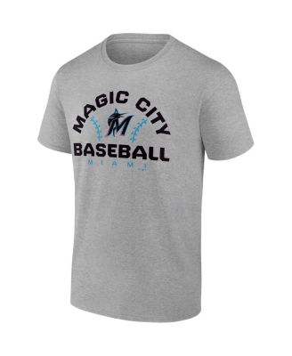 Men's Heather Gray Miami Marlins Iconic Go For Two T-shirt