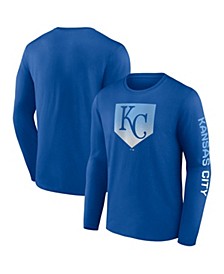Men's Branded Royal Kansas City Royals Iconic Clear Sign Long Sleeve T-shirt