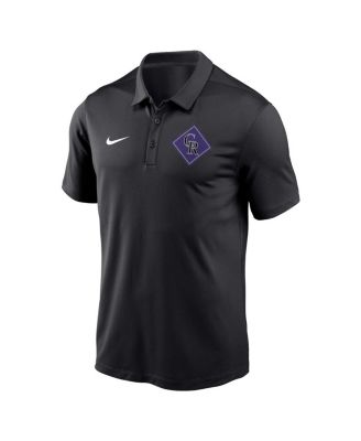 Men's Black Colorado Rockies Diamond Icon Franchise Performance Polo Shirt