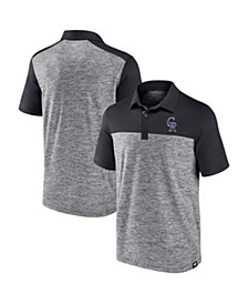Men's Branded Charcoal Colorado Rockies Iconic Omni Brushed Space-Dye Polo Shirt