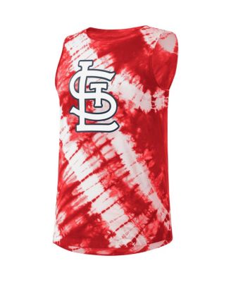 Women's Red St. Louis Cardinals Money Ball Tie-Dye Tank Top