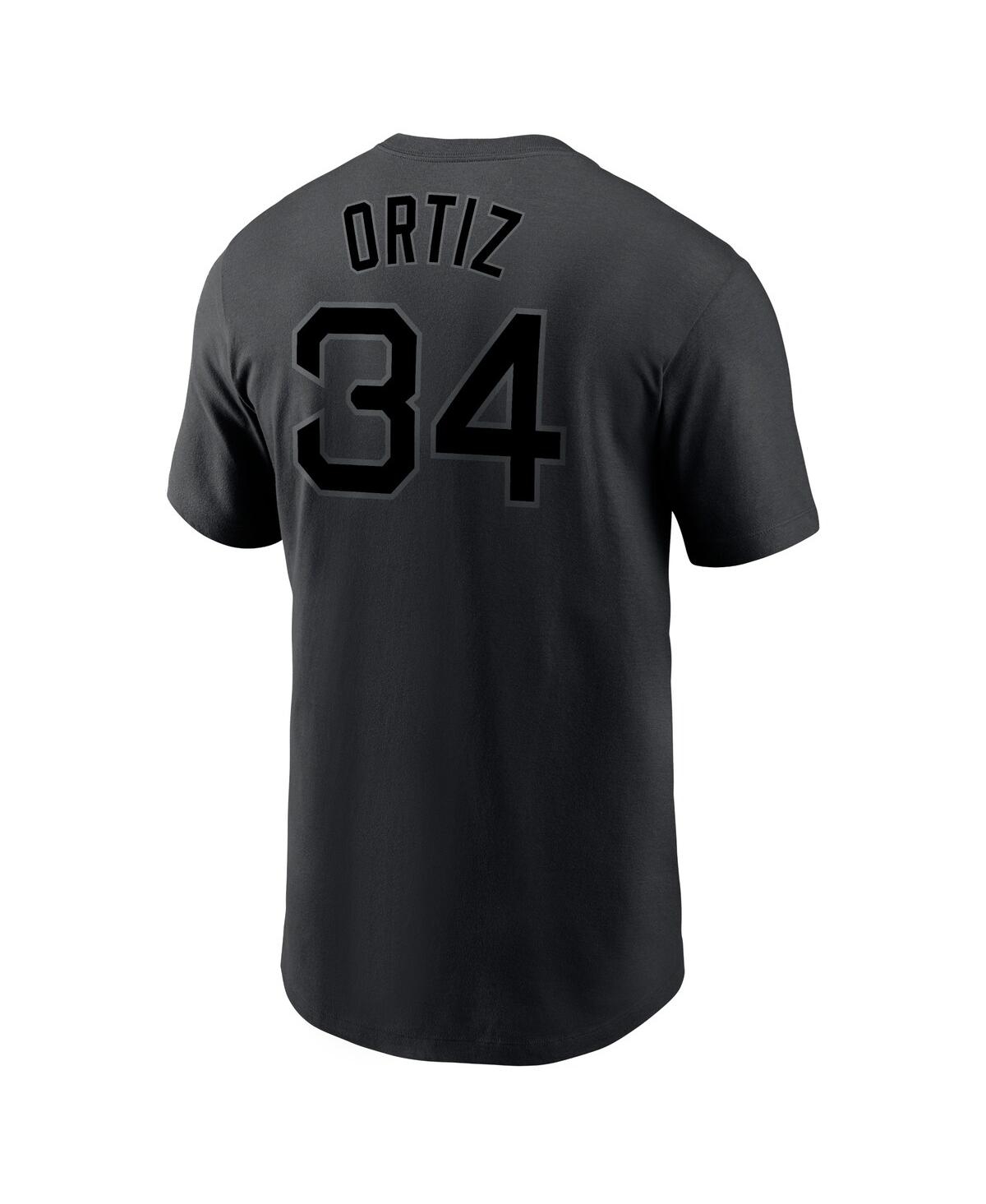 Nike Men's  David Ortiz Black Boston Red Sox Name & Number T-shirt In Black