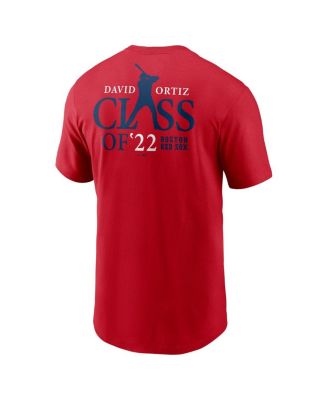 Men's David Ortiz Red Boston Red Sox 2022 Hall Of Fame Essential T-shirt