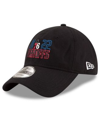 Men's Black Philadelphia 76ers 2022 NBA Playoffs Bubble Letter 9TWENTY Adjustable Hat