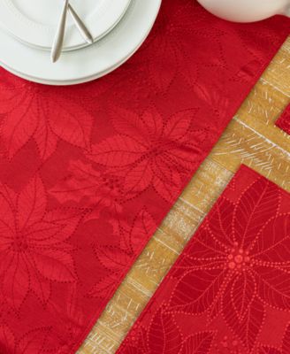 Poinsettia Palace Jacquard Table Runner, 16" x 80"
