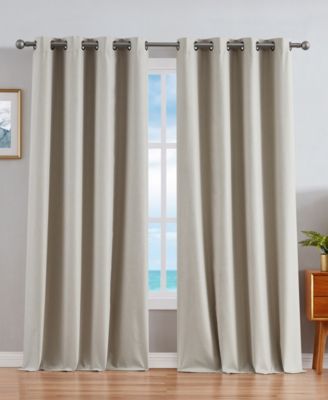 Nautica Providence Ultimate Blackout Grommet Window Curtain Panel Pair Collection In Light Gray