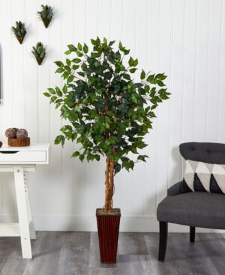 5.5' Ficus Artificial Tree in Bamboo Planter