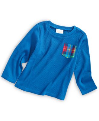 First Impressions - Baby Boys Plaid Pocket Top
