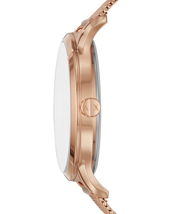 A|X Armani Exchange Women's Rose Gold-Tone Stainless Steel Bracelet ...