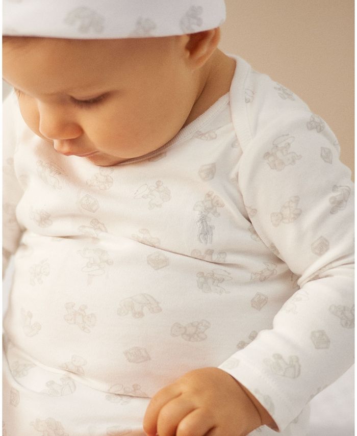 Ralph Lauren Baby Boys Logo Bodysuit in Navy