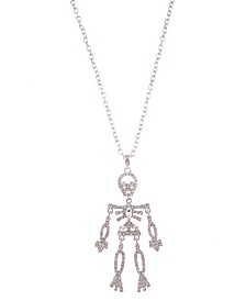 Silver-Tone Crystal Skeleton Long Pendant Necklace, 36" + 3" extender, Created for Macy's