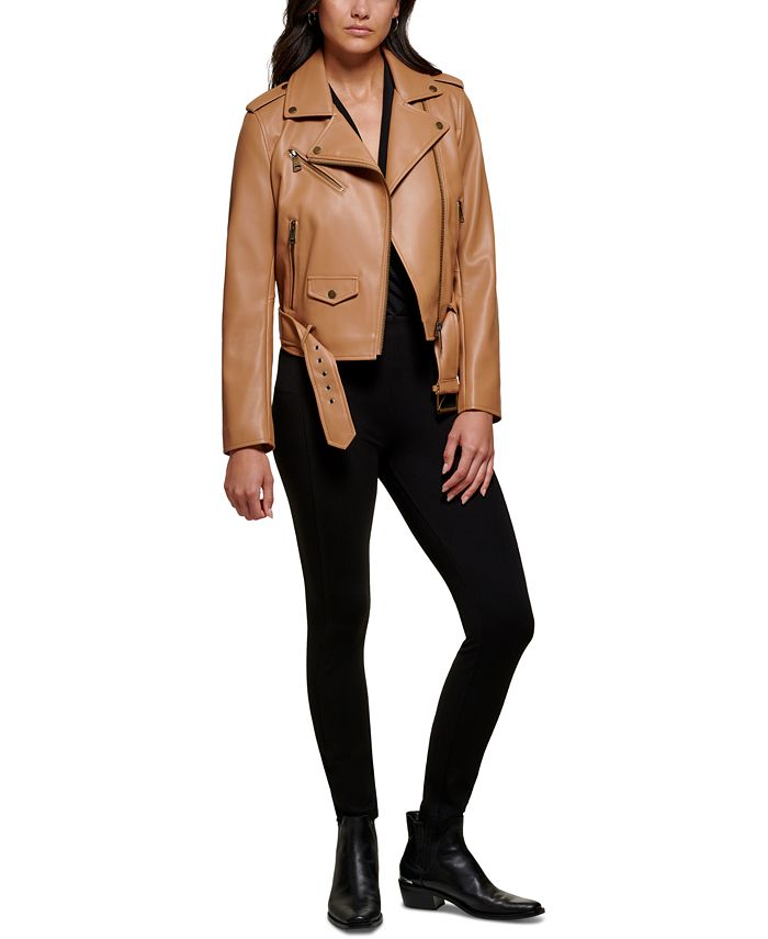 DKNY Women's Faux-Leather Moto Jacket - Macy's