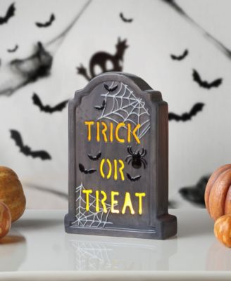 10" LED Tombstone -Trick or Treat