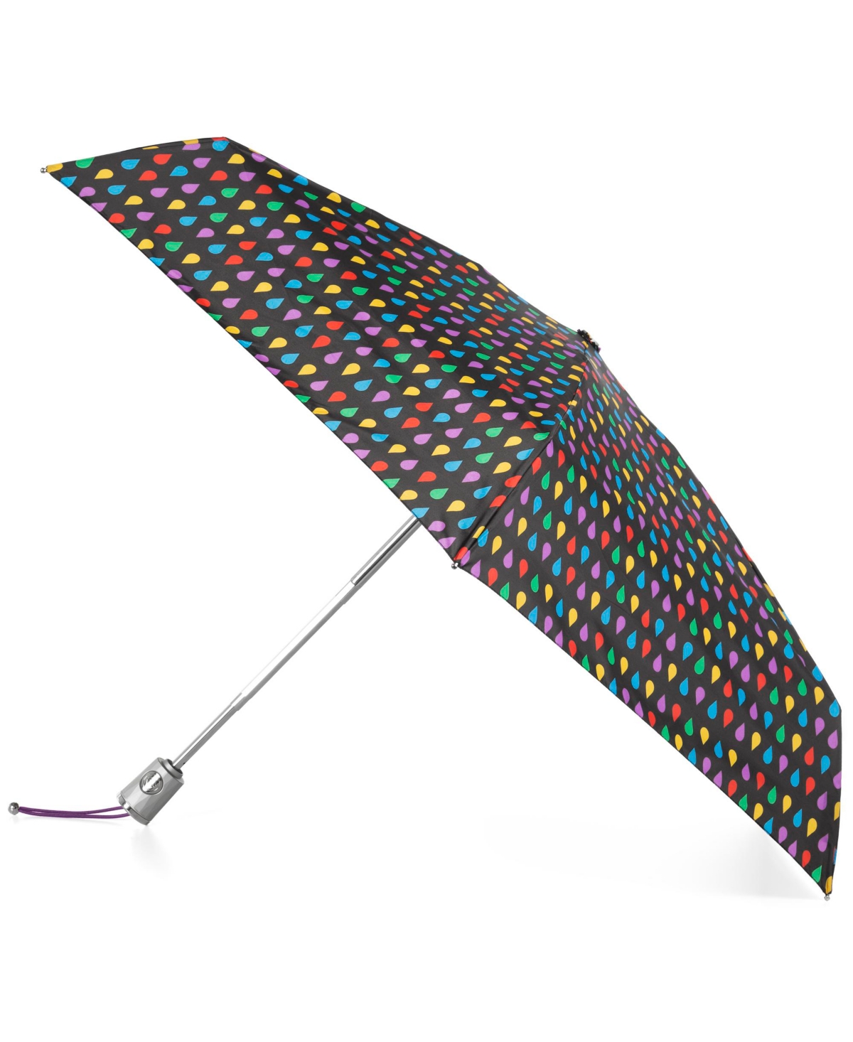 Totes Water Repellent Auto Open Close Folding Umbrella In Black Rain