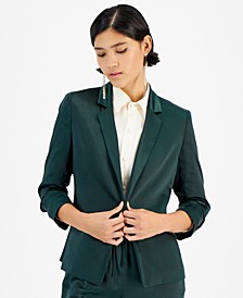 Women's Washed Satin Pleated-Sleeve Jacket, Created for Macy's