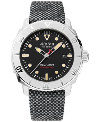 Alpina - Men's Swiss Automatic Seastrong Diver Gray Rubber Strap Watch 42mm