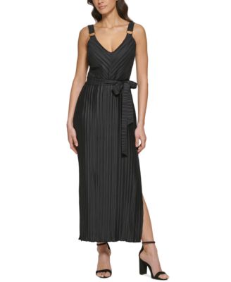 open lace back dress YONGHS Womens Elegant V Neck Sleeveless Belted Pleated Maxi Long Dress for  Wedding Bridesmaid Party Blue Small at Amazon Women's Clothing store main image 0
