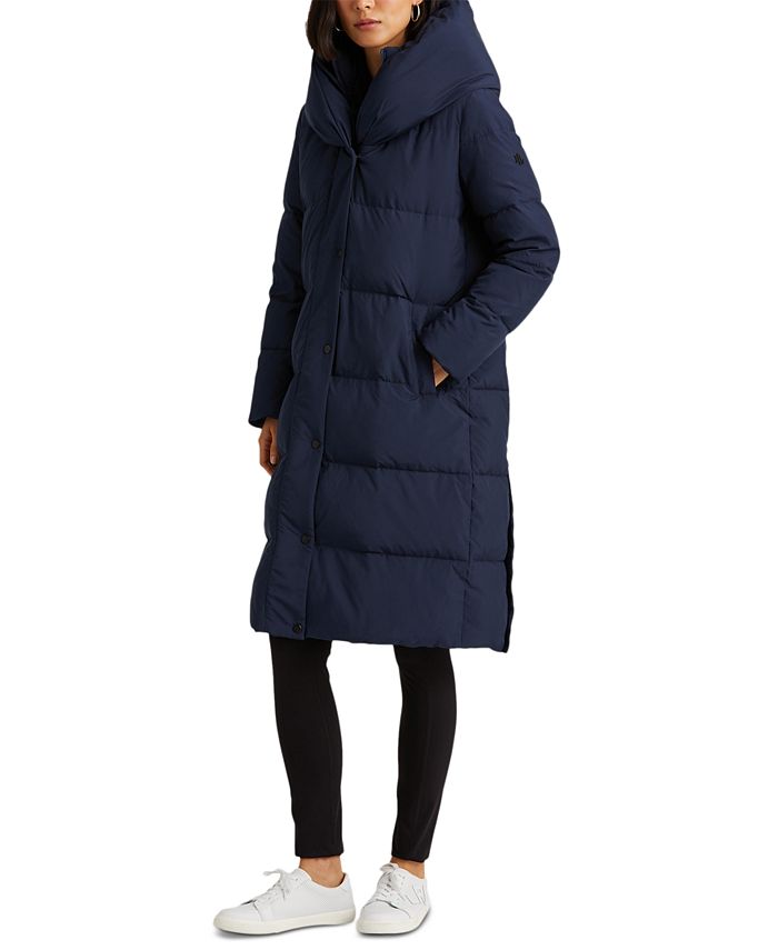 Lauren Ralph Lauren Women's Oversized-Collar Hooded Down Coat - Macy's