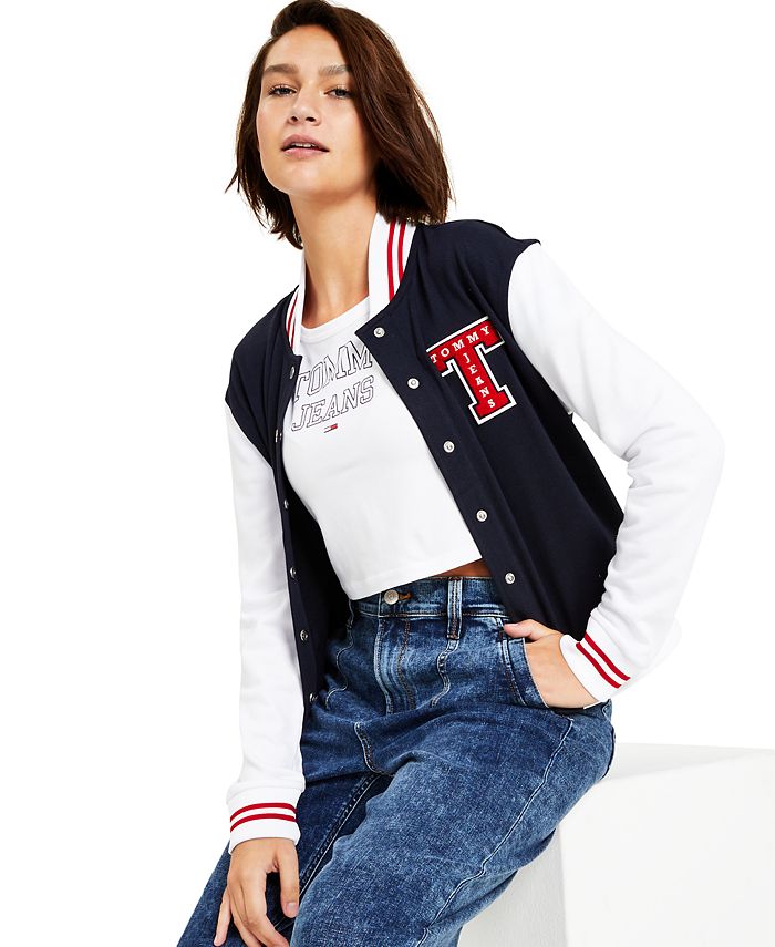 Vag stabil skelet Tommy Jeans Tommy Hilfiger Women's French Terry Letterman Jacket - Macy's
