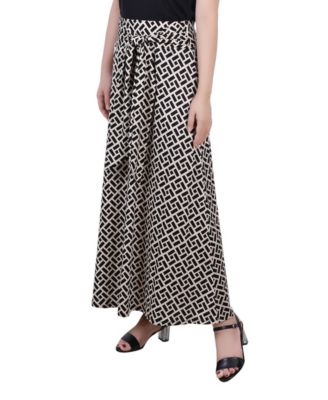 Petite Printed Maxi Skirt with Sash Waist Tie