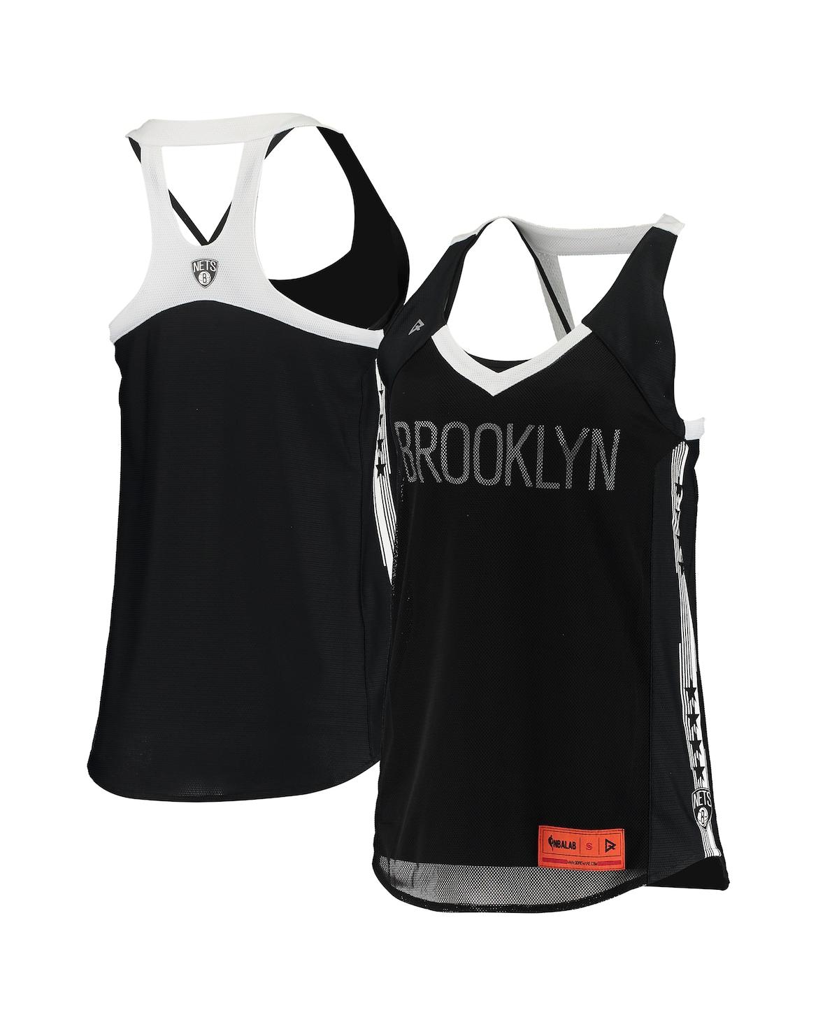 Women's Qore Black Brooklyn Nets Dual Team Tank Top - Black